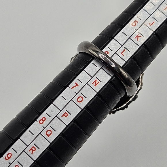 VINTAGE Premier Designs JAZZ Hematite Plated Rhinestone Dome Ring Size 6 - Picture 5 of 7